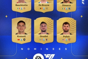 意甲9月最佳球员候选：普利西奇、德布劳内、迪马尔科在列