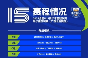 全国U15青少年篮球联赛男子组10月9日在四个赛区同时开赛