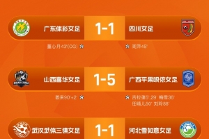 2025中国太平女甲联赛 第23轮  战报、积分榜、射手榜 ​​​