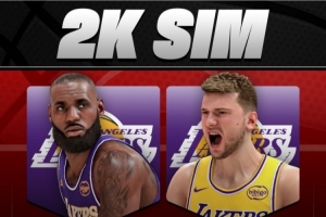 2K模拟赛季数据:詹姆斯场均24.7分5.9板7.9助 东契奇26.9+7.5+8.5