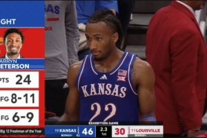 NCAA季前赛-明年状元热门达林-彼得森半场11中8轰下24分 全场26分