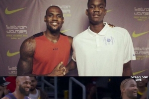 时光荏苒！八年级的艾顿曾参加过詹姆斯训练营 如今同场竞技