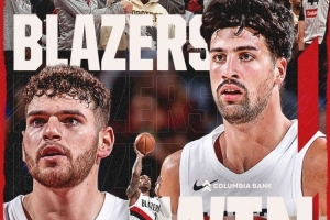 杨瀚森入镜！开拓者赢球海报：克林根、阿夫迪亚、乐福登上封面