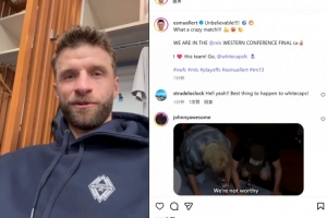 穆勒社媒庆祝温哥华白浪晋级：难以置信，我们打进西部决赛了！