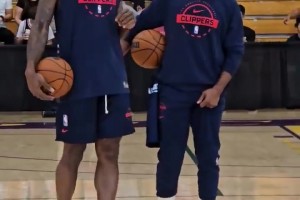 老詹因伤缺阵！专家：也许他可以涂点轩尼诗！把光头女主持逗笑了